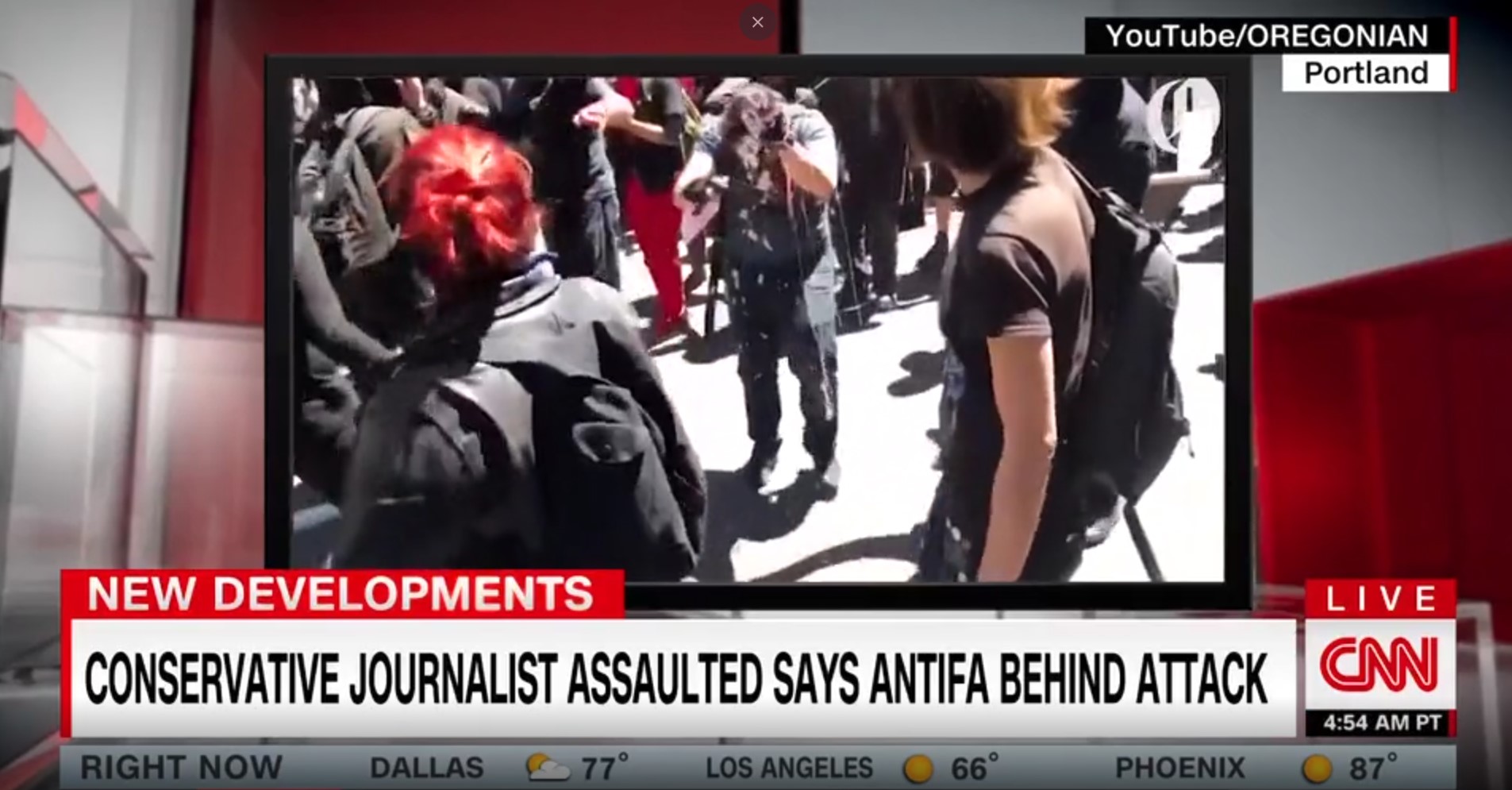 Conservative journalist assaulted says antifa behind attack
