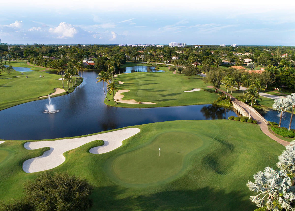 The golf course at the Boca Grove neighborhood in Boca Raton, Florida