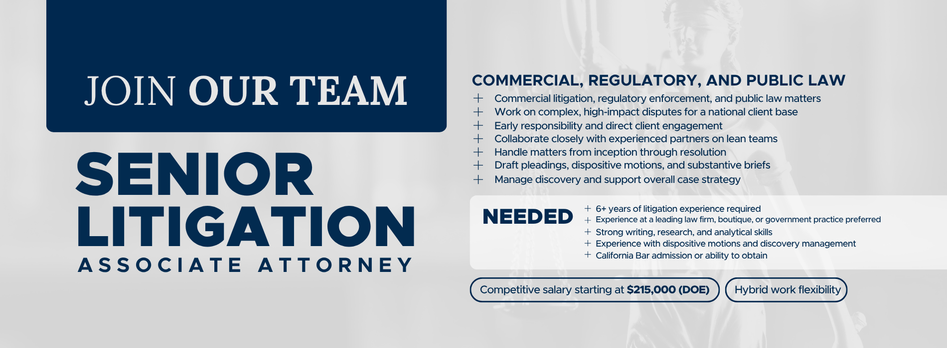 Careers - Senior-Level Litigation Associate Attorney