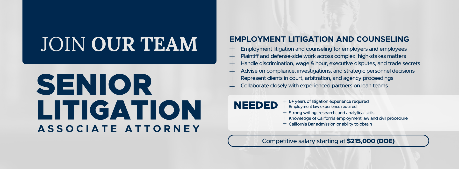 Careers - Senior-Level Litigation Associate Attorney